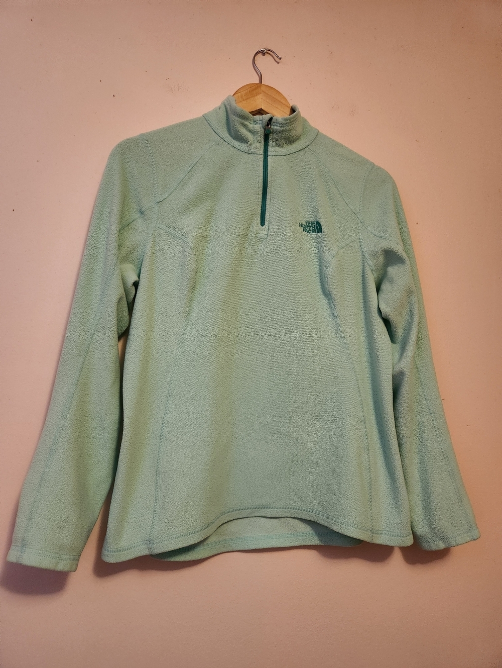 The North Face Womens Glacier 1/4 Zip TKA 100 Fleece Pullover Wasabi Green L